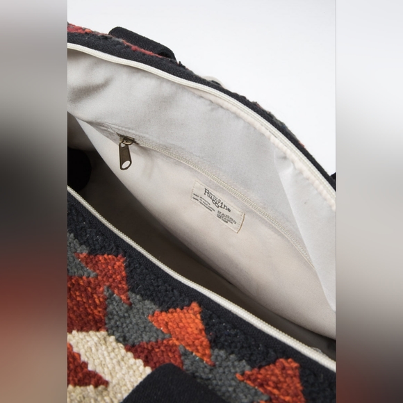 Boho Chic Travel Bag - Duo-Tone Embroidered Southwest Navajo Inspired Design - Picture 9 of 11